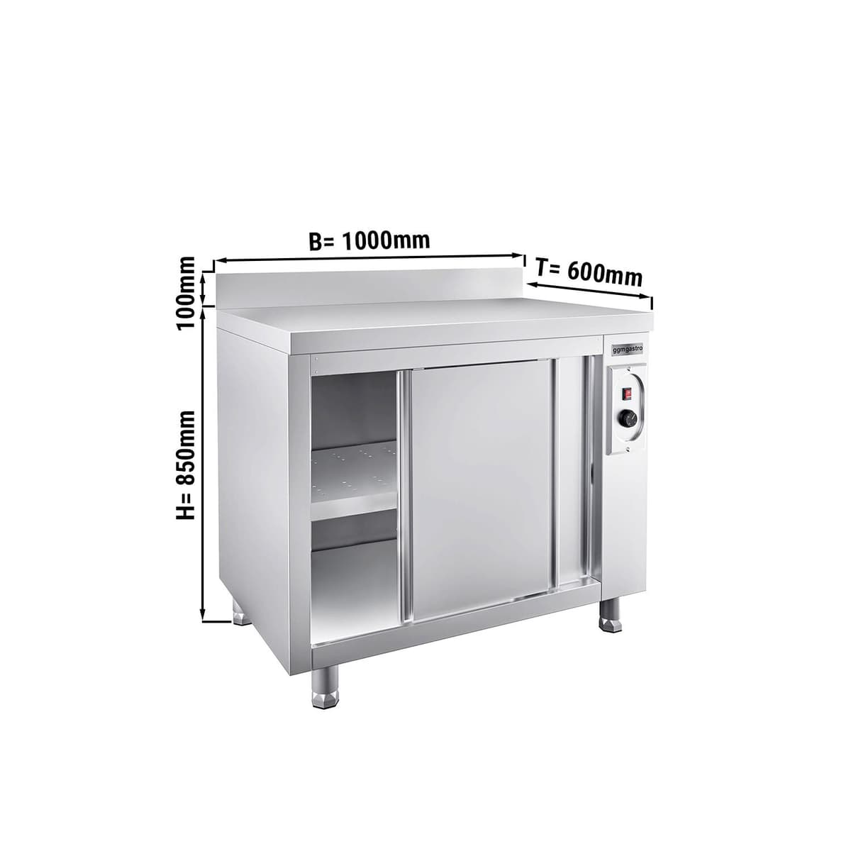 PREMIUM heating cabinet - 1000x600mm - with upstand