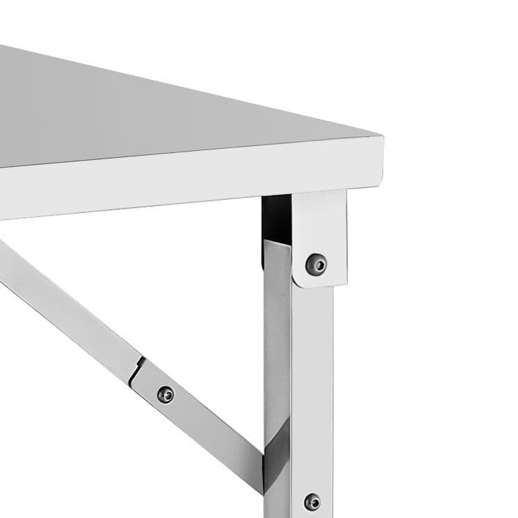 Stainless steel work table - foldable - 1600x600mm