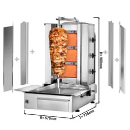 Gril na gyros/kebab - 3 hořáky - max. 40 kg