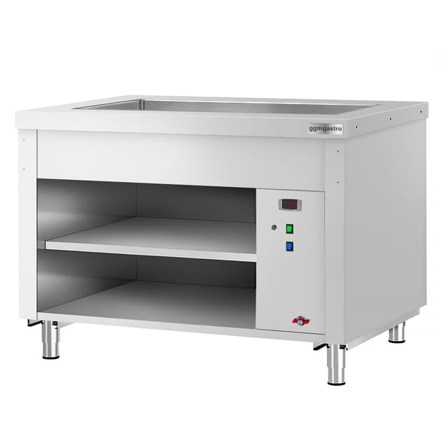 Bufetový pult KOPENHAGEN - 1240 mm - s Bain Marie - pro 3x GN 1/1 - nerezová ocel