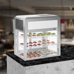 Countertop refrigerated display case - self-service - 900mm - with LED lighting & 2 shelves 225 Litres