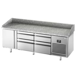 Pizza preparation table  Premium PLUS- 1980x700mm - with 1 door & 4 drawers