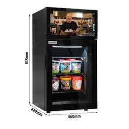 Minibar Freezer - 460mm - 1 Glass Door & Illuminated Advertising Display	