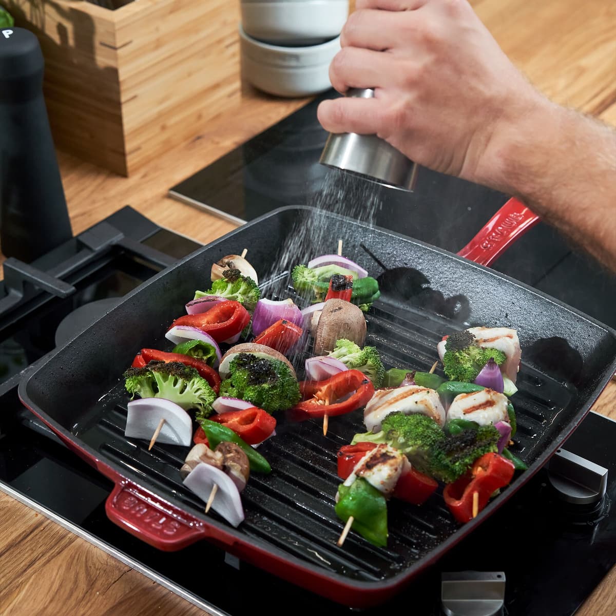 STAUB | GRILL PANS - Americký grill - 260x260mm - litina - třešňově červený