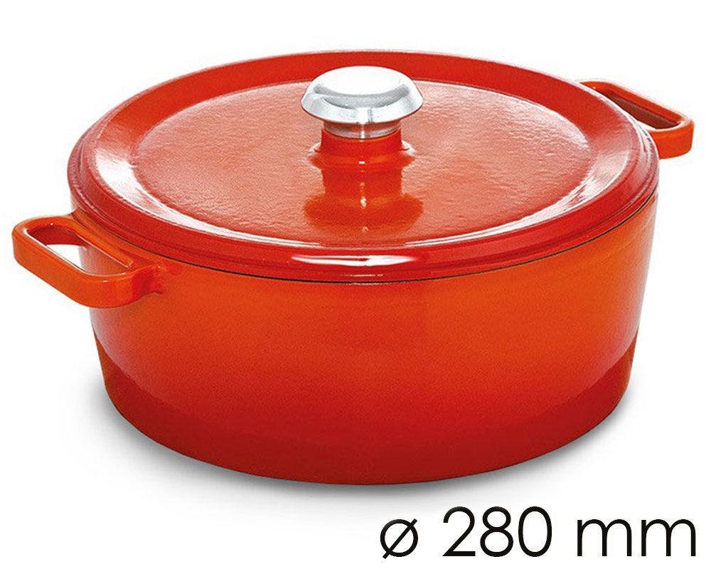 Litinový hrnec - Ø 280 mm - oranžový