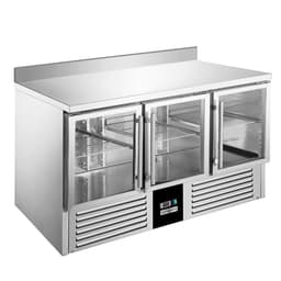 PREMIUM refrigerated counter - 1370x700mm - with 3 glass doors & with upstand