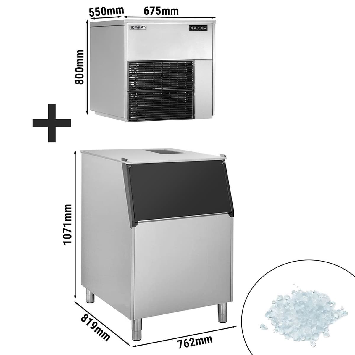 Stroj na ledové fločky - 565 kg / 24 h - vč. zásobníku na led