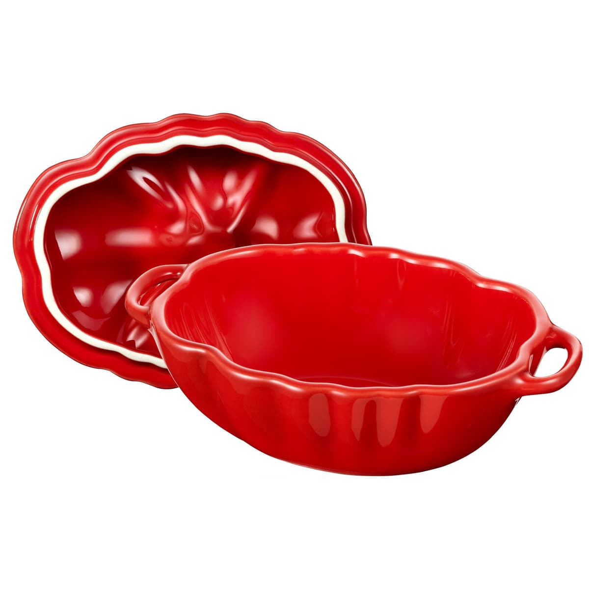 STAUB | CERAMIQUE - kokotka - tvar rajčete - Ø 160 mm - keramika - třešňově červená