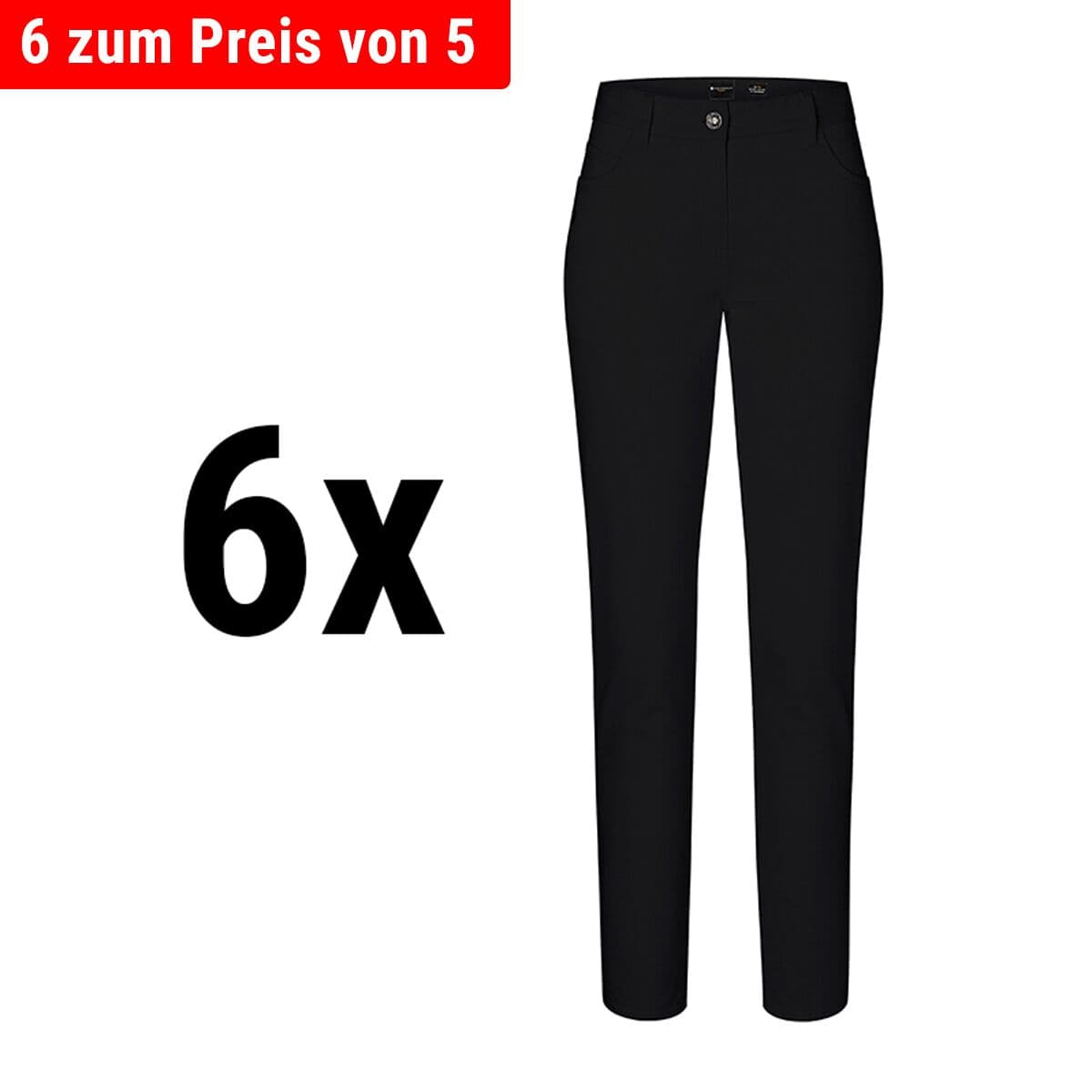 (6 pieces) Karlowsky - Ladies 5-pocket pants - Black - Size: 48