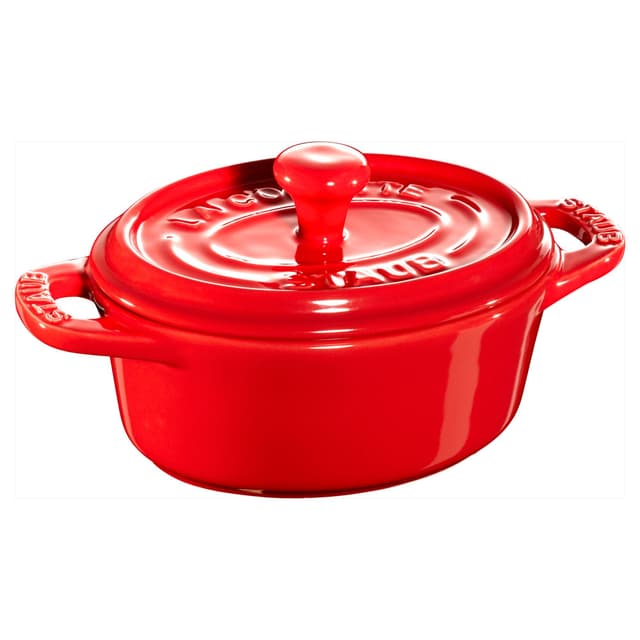 STAUB | CERAMIQUE - mini kokotka - Ø 100 mm - oválná - keramika - třešňově červená