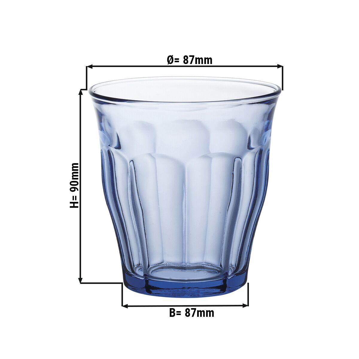 (6 Kusů) Duralex Univerzální sklenice na pití - ISTANBUL - 250 ml - modrá-transparentní