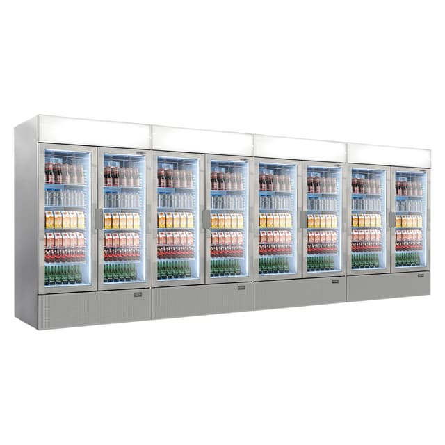 	(4 pieces) Beverage refrigerator - 4800 liters - frameless design - with 8 glass doors & advertising display