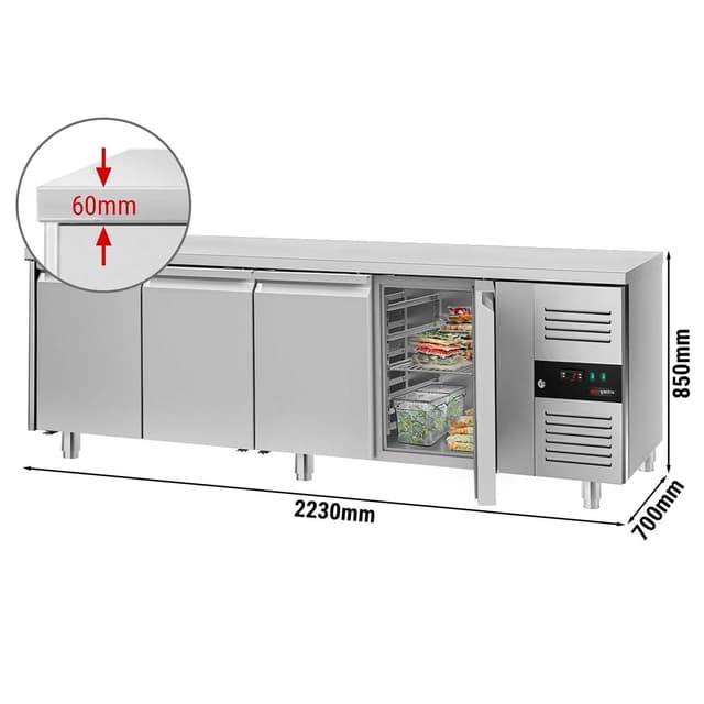 Chladicí stůl ECO - 2230x700 mm - se 4 dveřmi