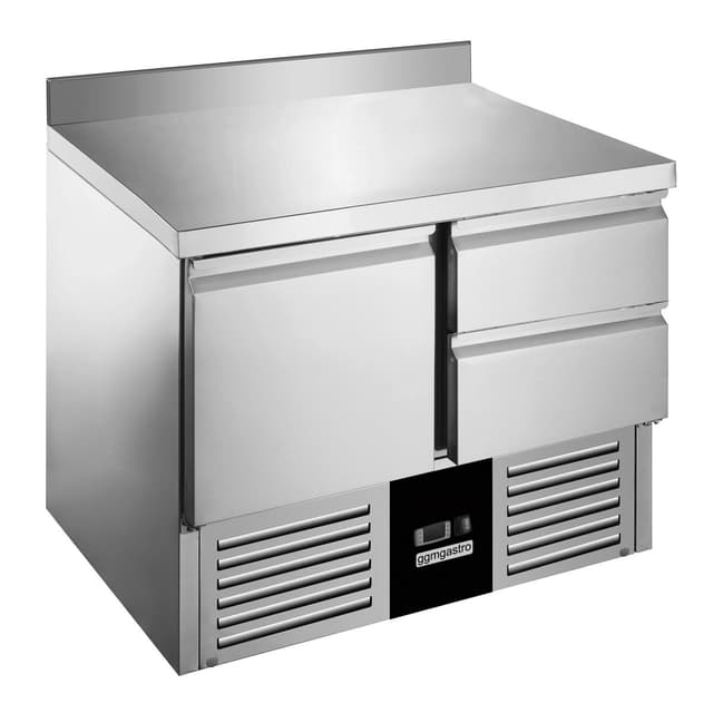 PREMIUM refrigerated counter - 900x700mm - with 1 door & 2 drawers & upstand