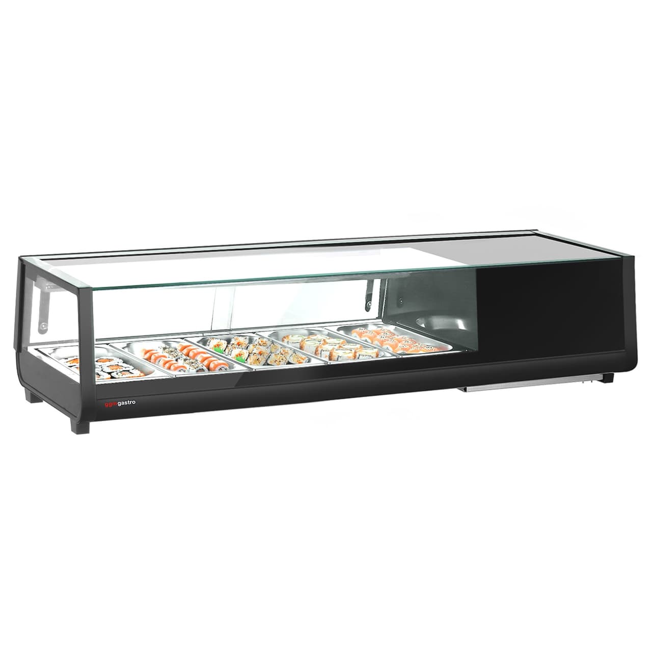 Chladicí vitrína na sushi - 5x 1/3 GN - černá