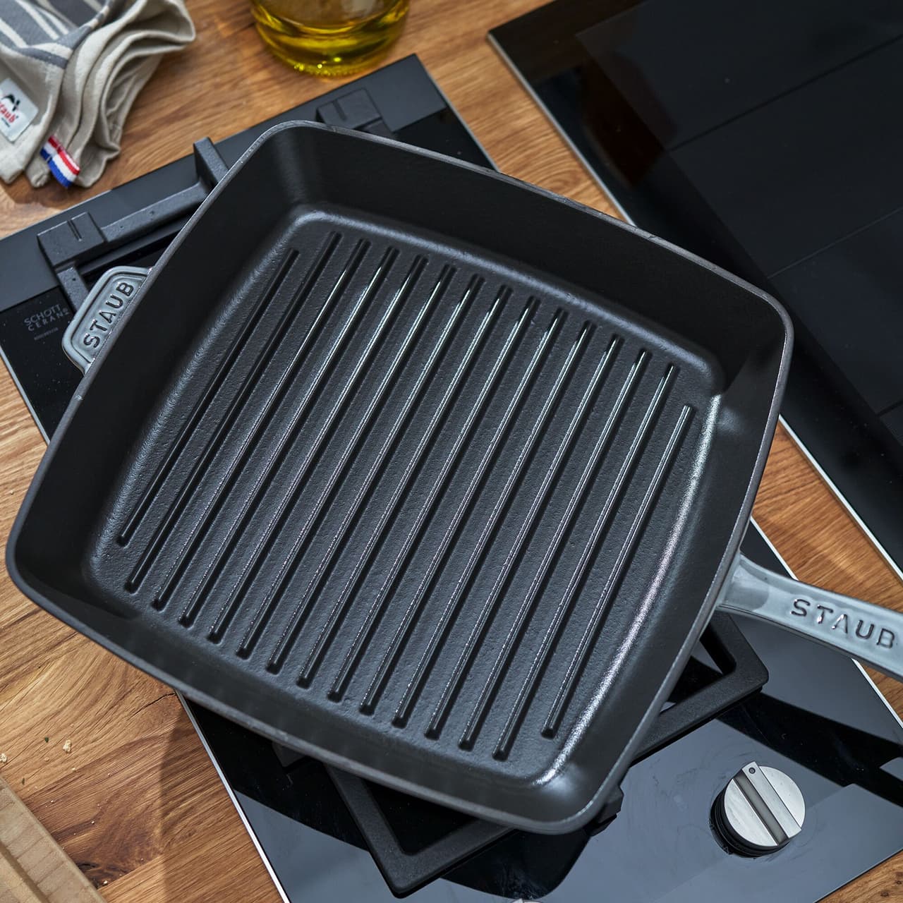 STAUB | GRILL PANS - Americký grill - 300x300mm - litina - grafitově šedý