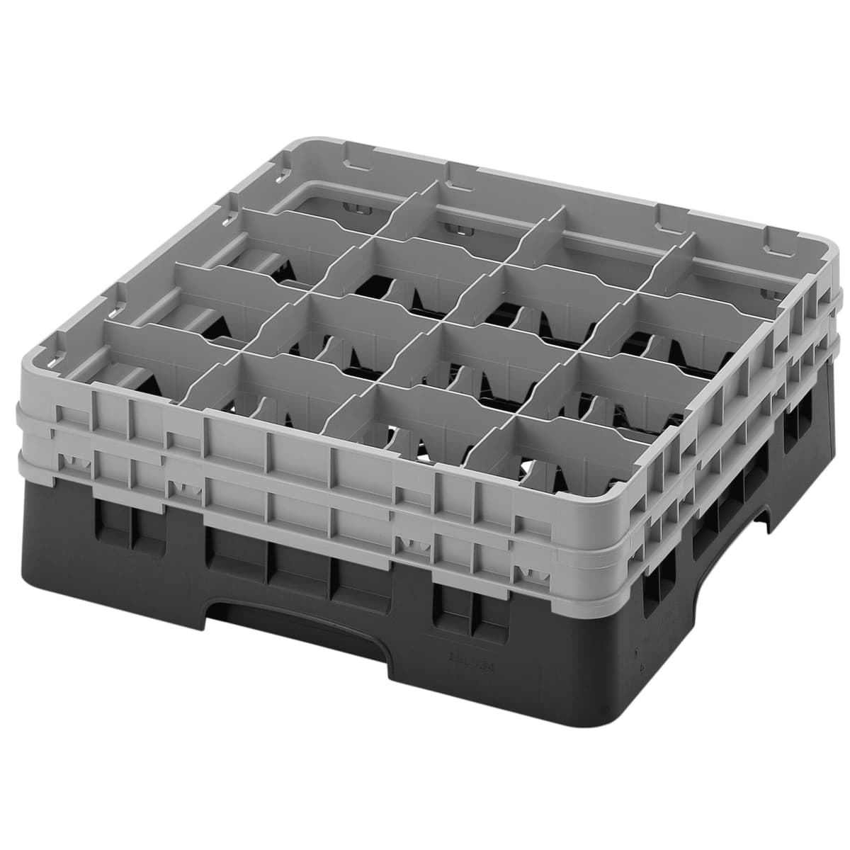 CAMBRO | CAMRACK® - Koš na sklo 1/1 se 2 nástavci - 500x500mm - 16 přihrádek - černý