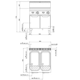 Gas Nudelkocher - 80 Liter - 24 kW