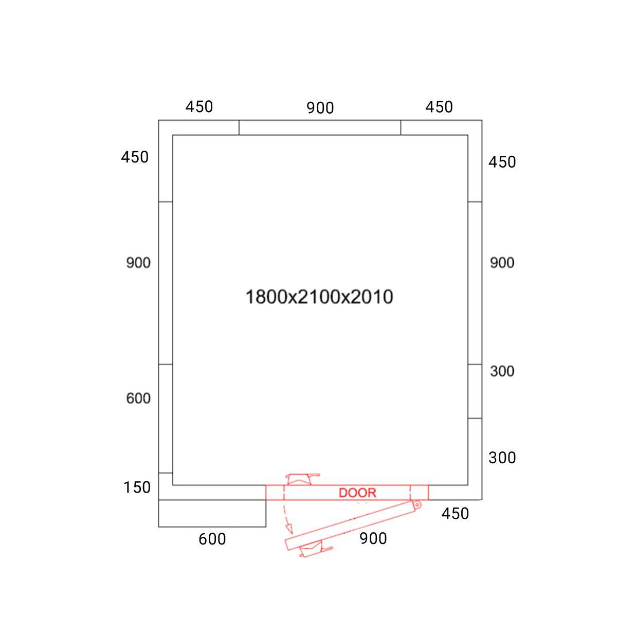 Chladicí box - 1,8 x 2,1 m - výška: 2,01 m - 5,88 m³