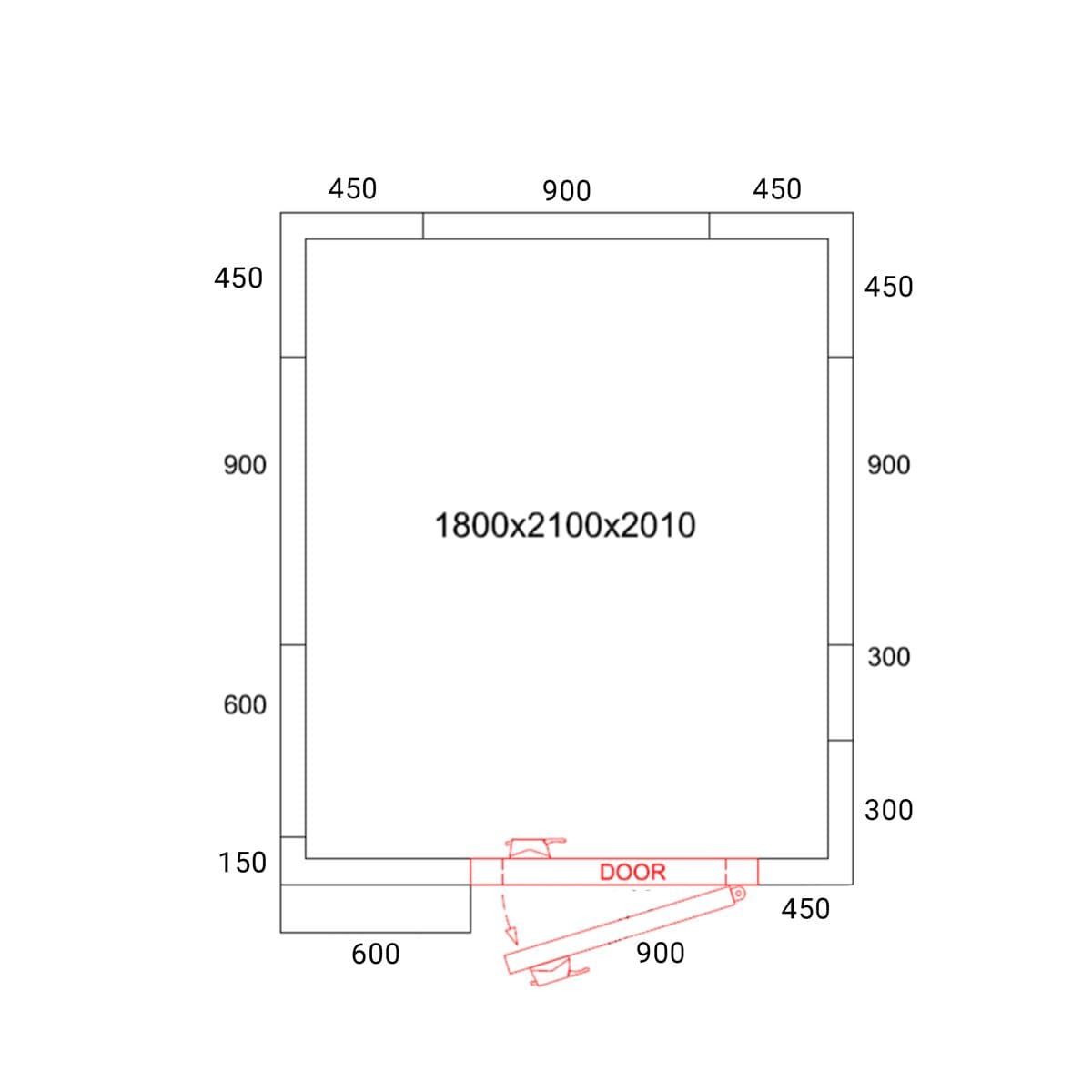 Chladicí box - 1,8 x 2,1 m - výška: 2,01 m - 5,88 m³