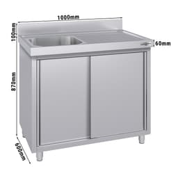 Spülschrank ECO - 1000x600mm - mit 1 Becken links