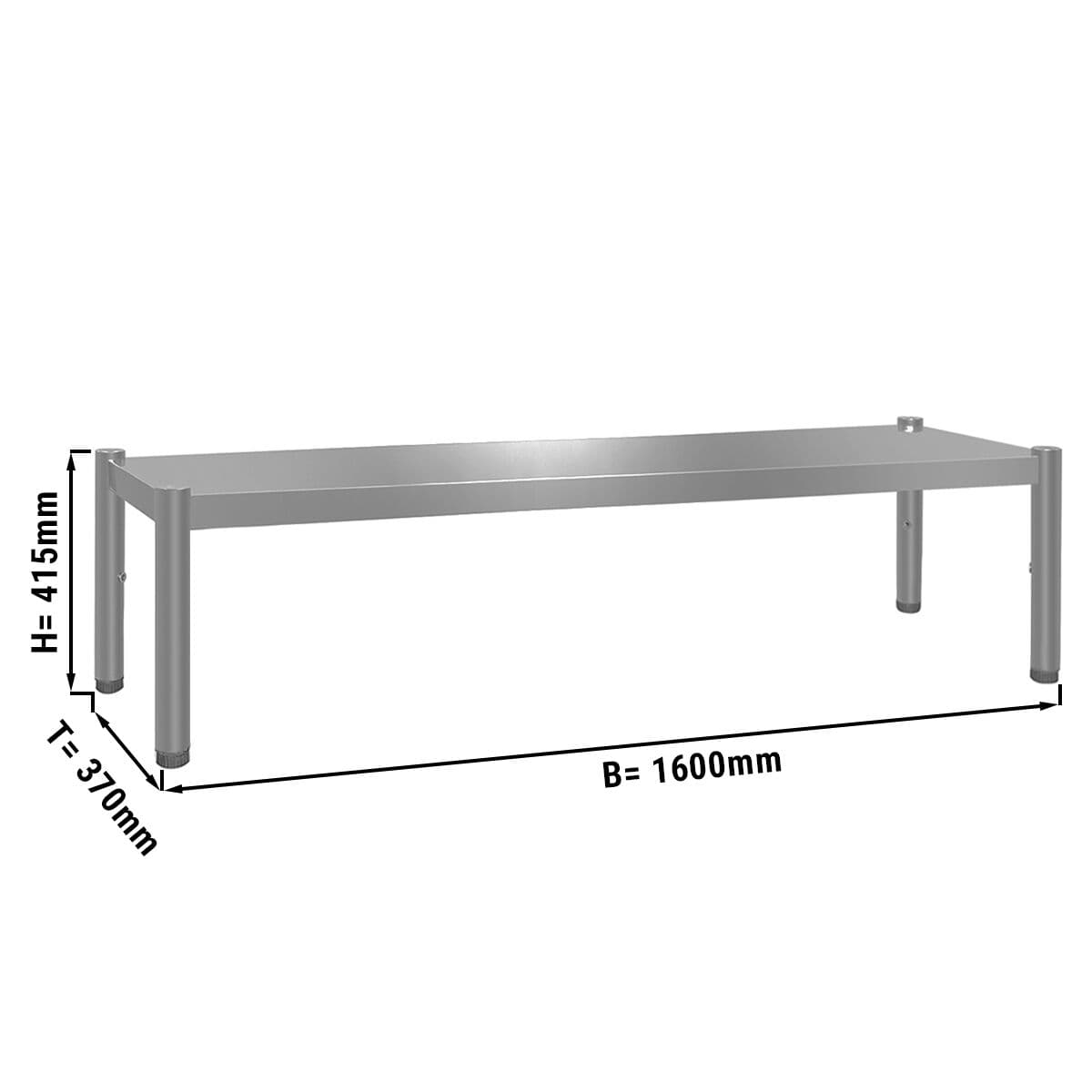 Aufsatzbord ECO - 1600x370mm - mit 1 Etage - - Höhe: 415mm