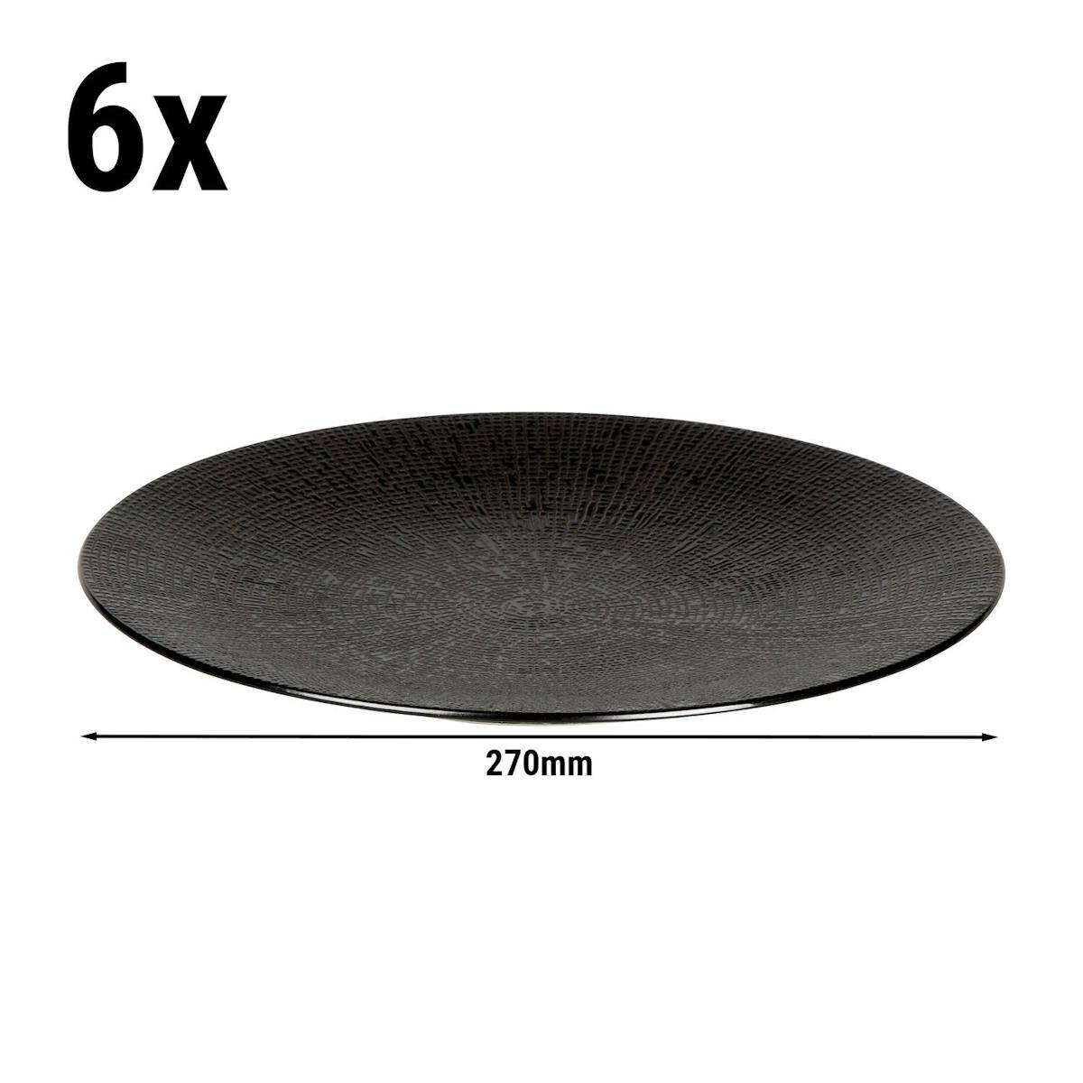 (6 Kusů) CUBICAL - Coupe talíř mělký - Ø 270mm - černý