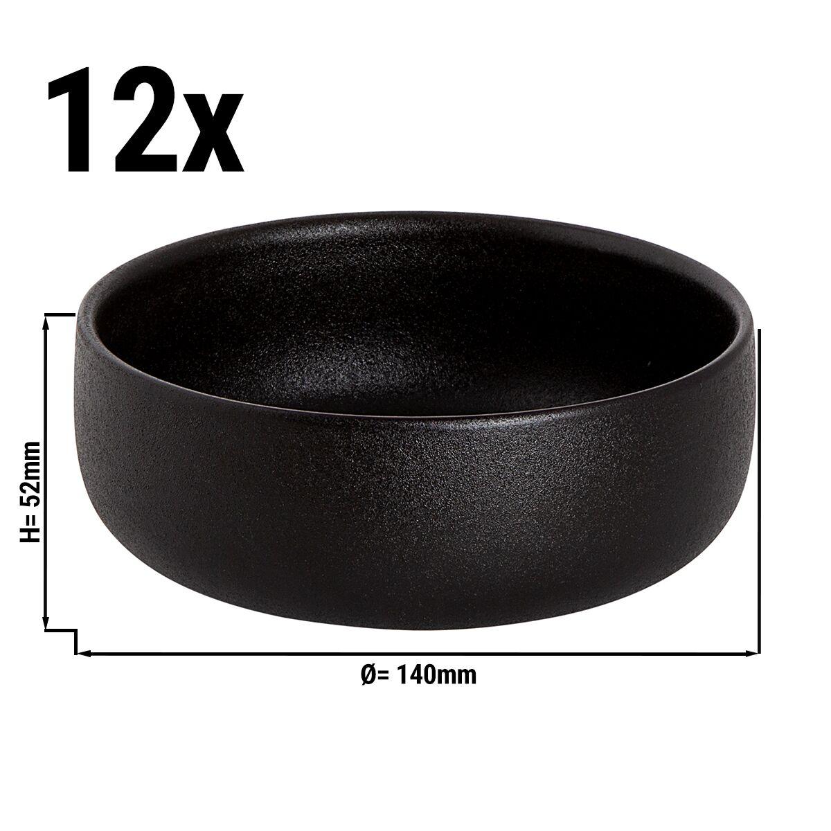 (12 pieces) UNIVERSE - Bowl Maastricht - 65 cl - Ø 14 cm - Black	