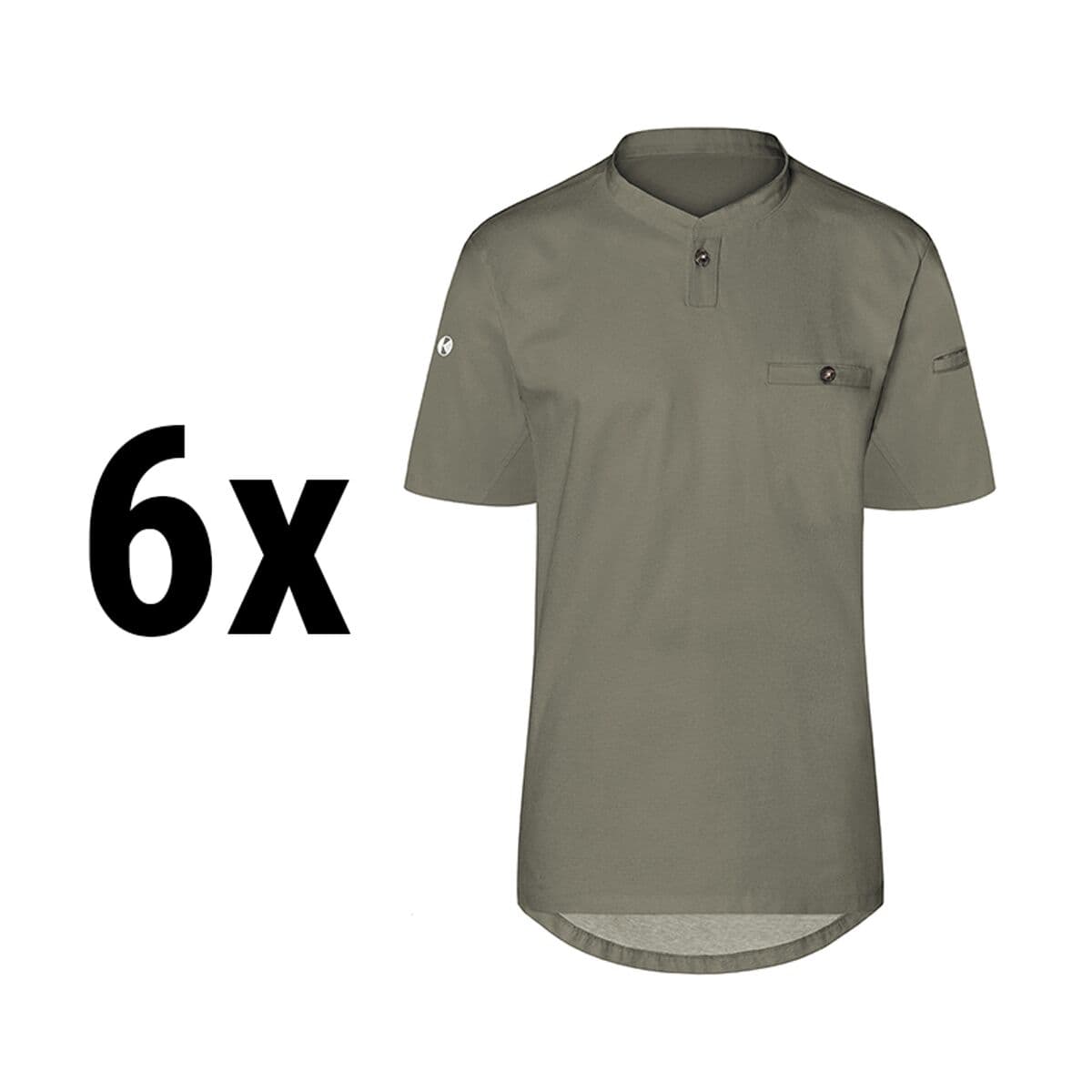 (6 pieces) Karlowsky - Short Sleeve Men's Work Shirt Performance - Sage - Size: 2XL