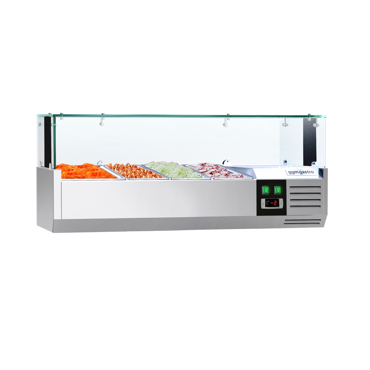 PREMIUM refrigerated display case with LED light - 1200x395mm - 3x GN 1/3 + 1x GN 1/2