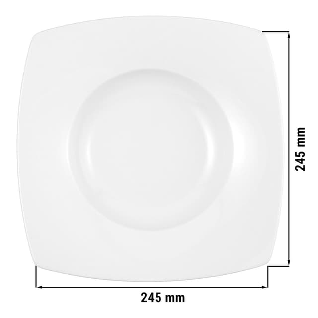 (6 pieces) Seltmann Weiden - Deep plate ECKIG - 245 mm