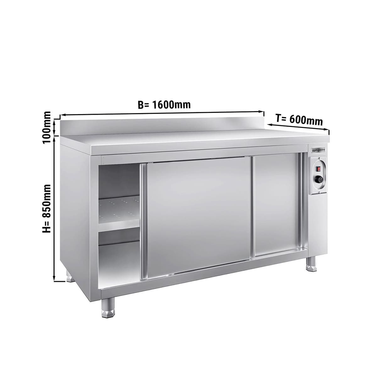 PREMIUM heating cabinet - 1600x600mm - with upstand