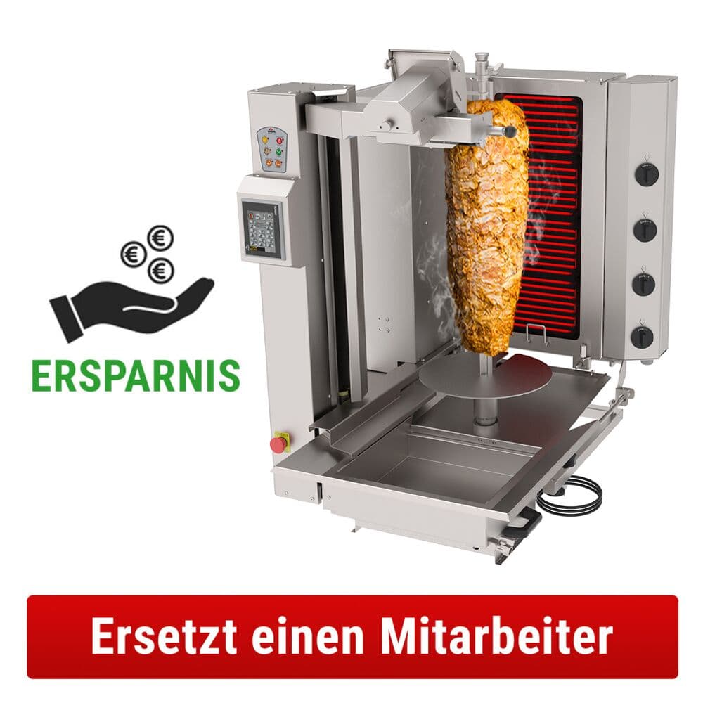 Electric kebab robot - 4 burners - max. 95 kg