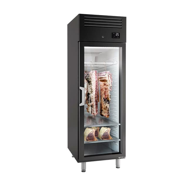 Dry Aging Meat Maturing Cabinet 0.68 m - with 1 Glass Door - Black	