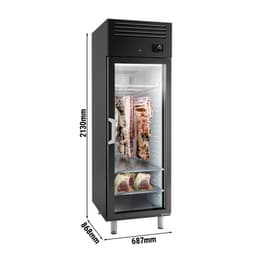 Dry Aging Meat Maturing Cabinet 0.68 m - with 1 Glass Door - Black	