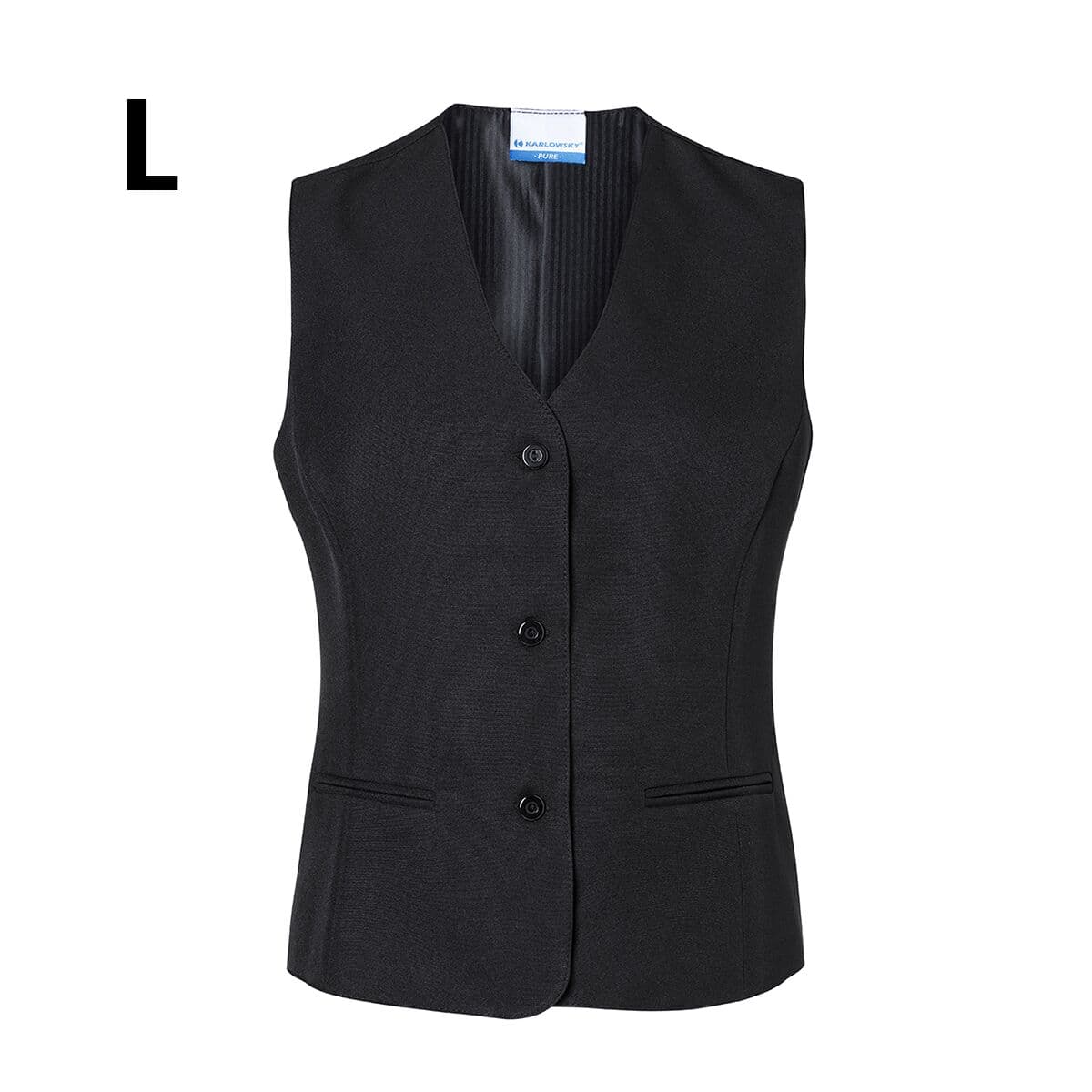 (6 pieces) Karlowsky - Ladies Vest Basic - Black - Size: L