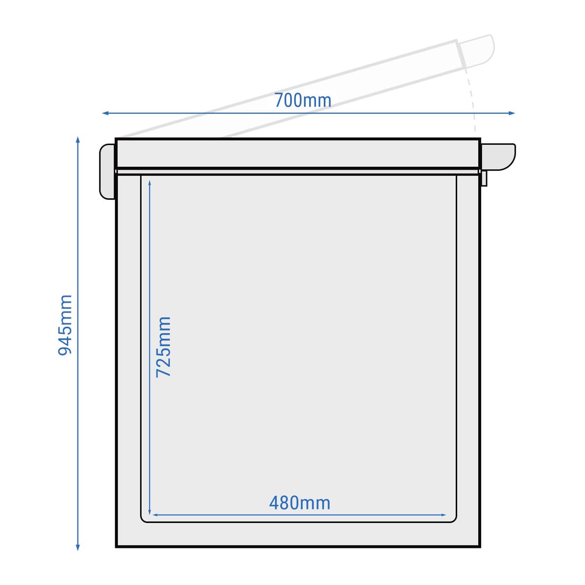 Deep freezer - 1500mm - 466 litres - stainless steel lid - incl. partition wall