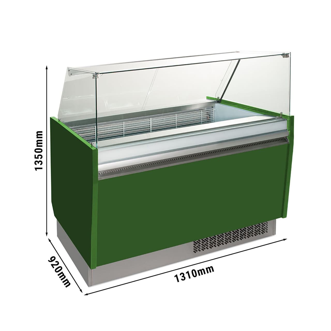 Zmrzlinový pult 1,31 x 0,92 m - zelený