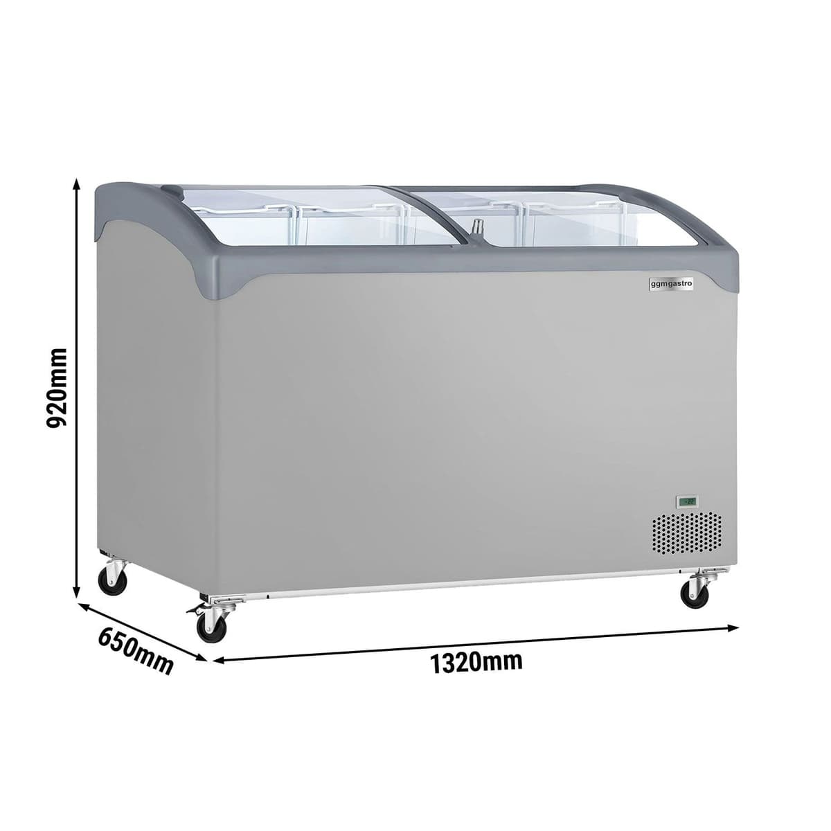 Deep freezer - 1320x650mm - 286 litres - Sliding glass lid