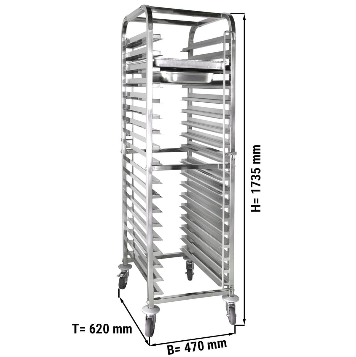 Tray trolley - for 18x GN 1/1 & EN 60 x 40