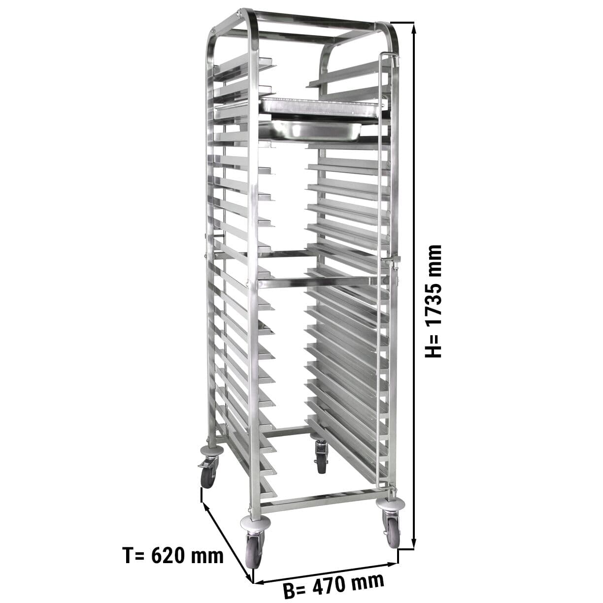 Tray trolley - for 18x GN 1/1 & EN 60 x 40