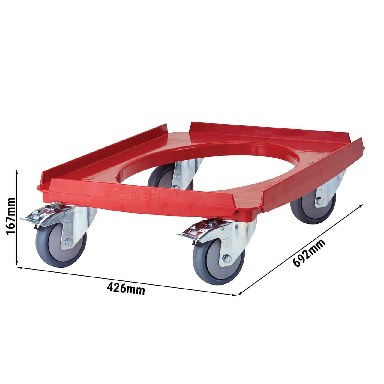 CAMBRO | CAMDOLLY® - Transportwagen - passend für alle EPP Boxen GN 1/1 - Rot