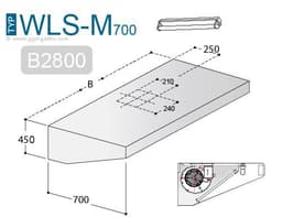 Wandhaube - 2800mm - mit Motor, Regler, Filter & Lampe