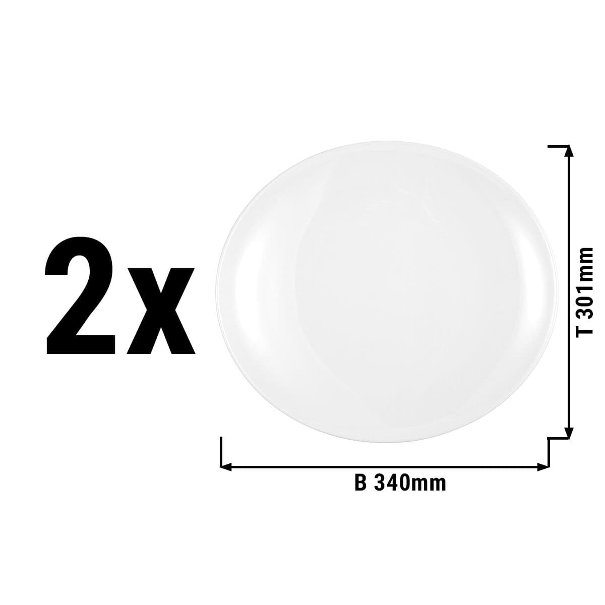 (2 pieces) Seltmann Weiden - Plate flat oval - 340 x 301 mm