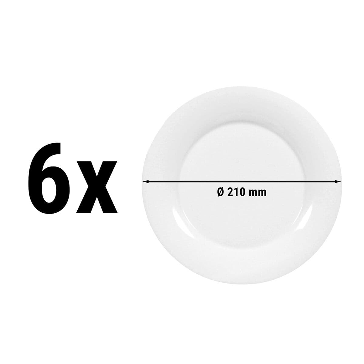 (6 pieces) Seltmann Weiden - Plate flat - Ø 210mm
