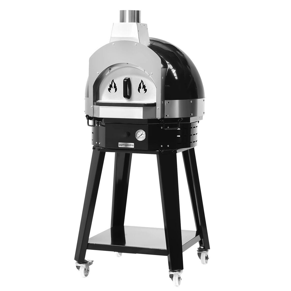 Wooden Pizza Oven Black - incl. base - height: 0.83 m	