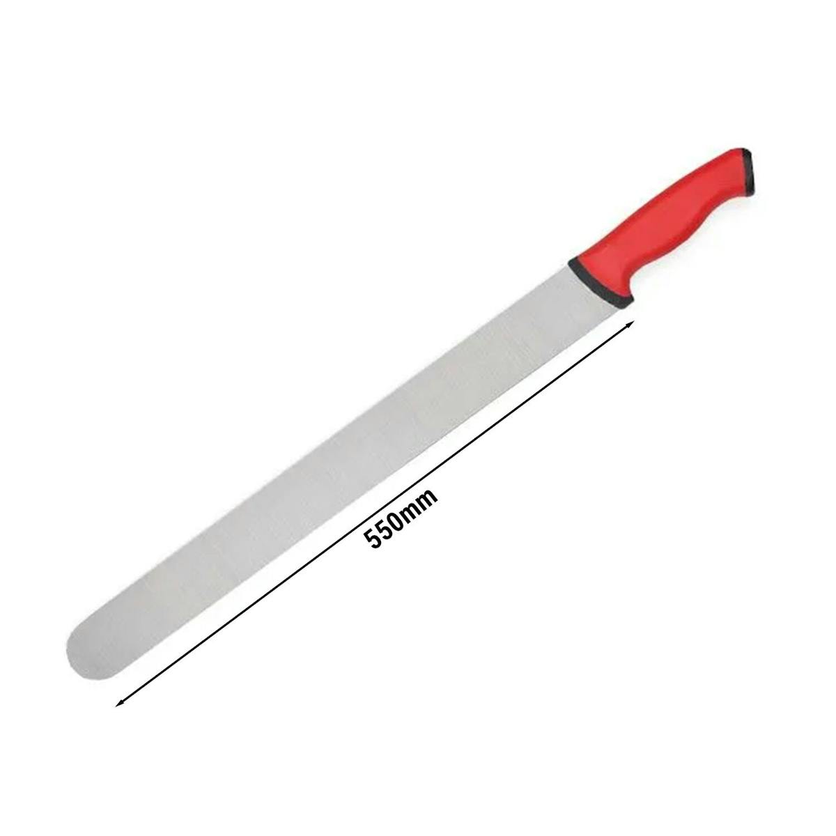 Nůž na kebab s červenou plastovou rukojetí