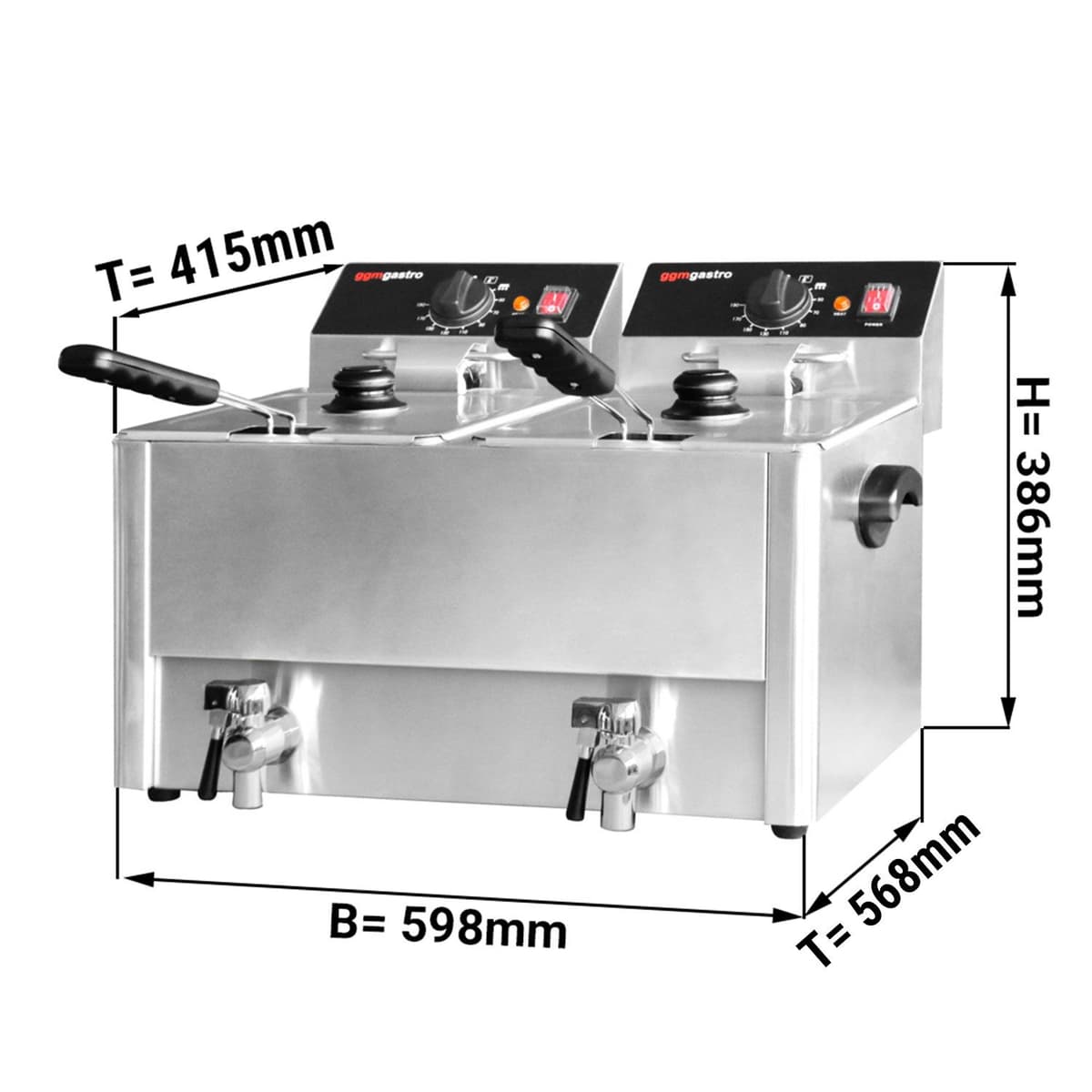 Fritéza 8+8L - 6,5 kW