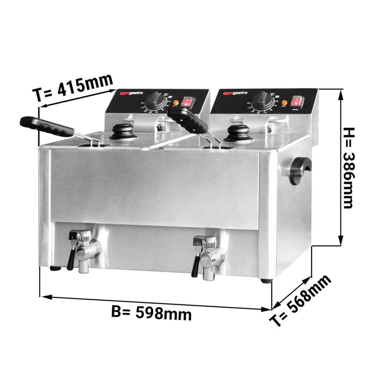 Fritéza 8+8L - 6,5 kW