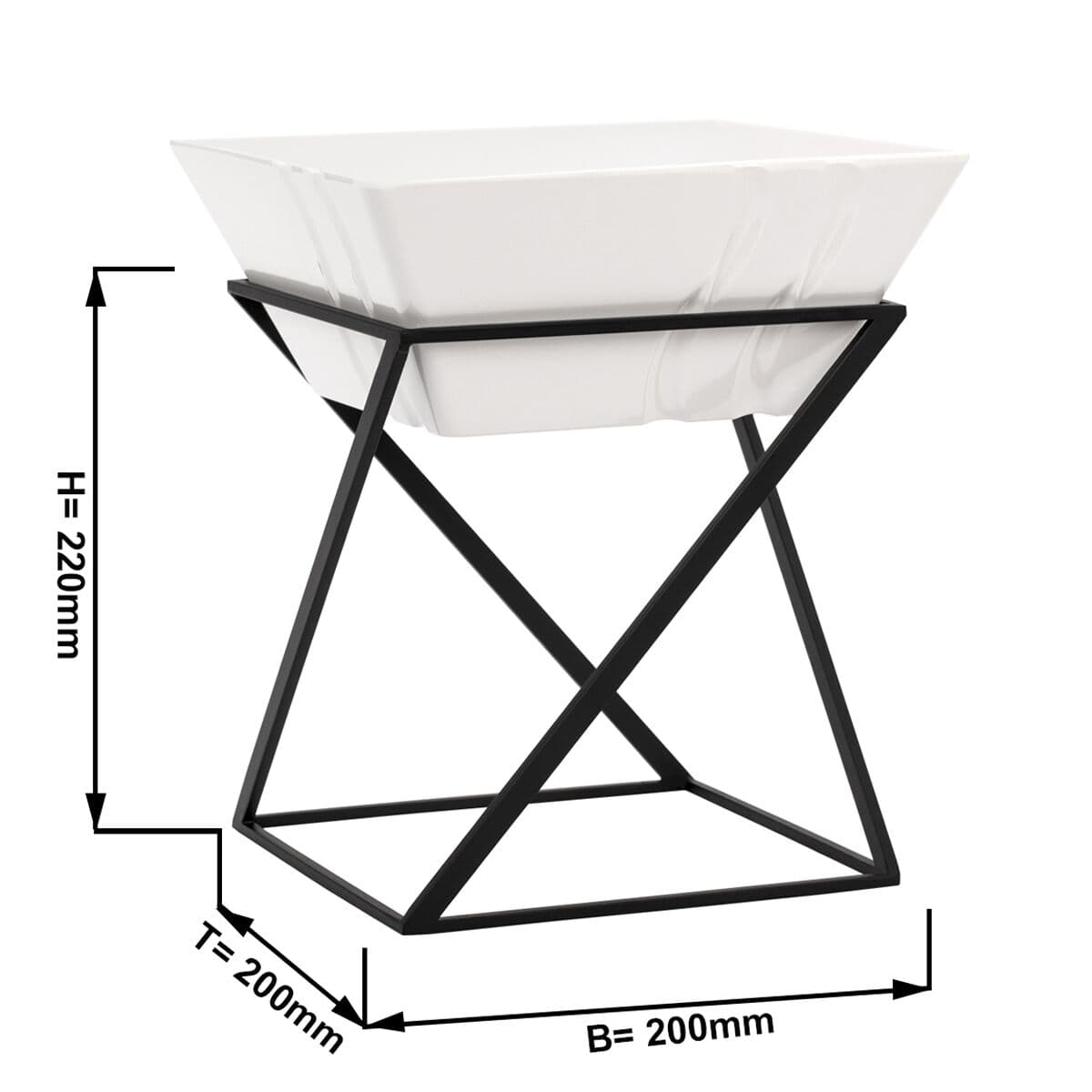 Etagerie / buffet stand - incl. 1 melamine bowl - angular